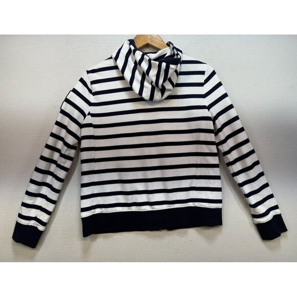 Lauren Ralph Lauren Womens Zip-Up Hoodie Jacket Sze M Navy White Striped Zip Up - Picture 8 of 10